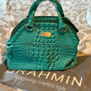 Brahmin Teal Crocodile Embossed Women's Bag